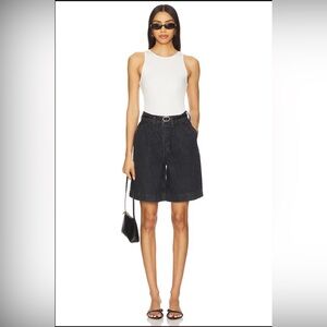 Damson Madder Nova Jorts Hide Waist Denim Bermuda Shorts Wide Leg Size UK 6 US 2